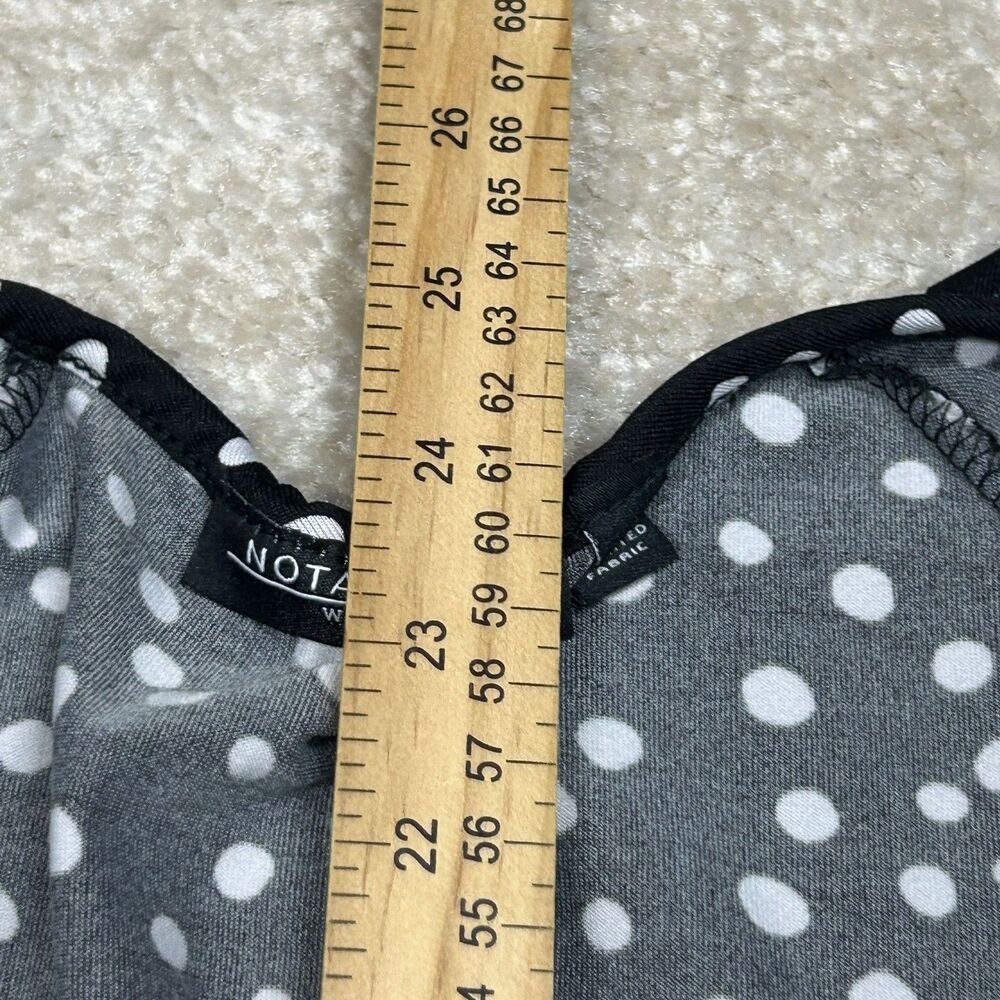 Notations Blouse Womens 1X Black White Polka Dot Tiered Ruffle Short Sleeve Top - Picture 3 of 6